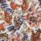 Blue-Orange-Multi Cotton-Rayon Floral Printed Lawn Woven Fabric By the Yard
